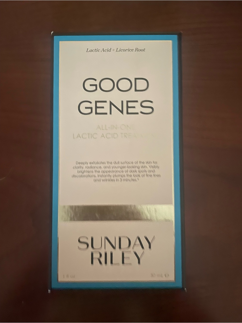 Sunday Riley Good Genes Lactic Acid Serum - Blue and White Packaging